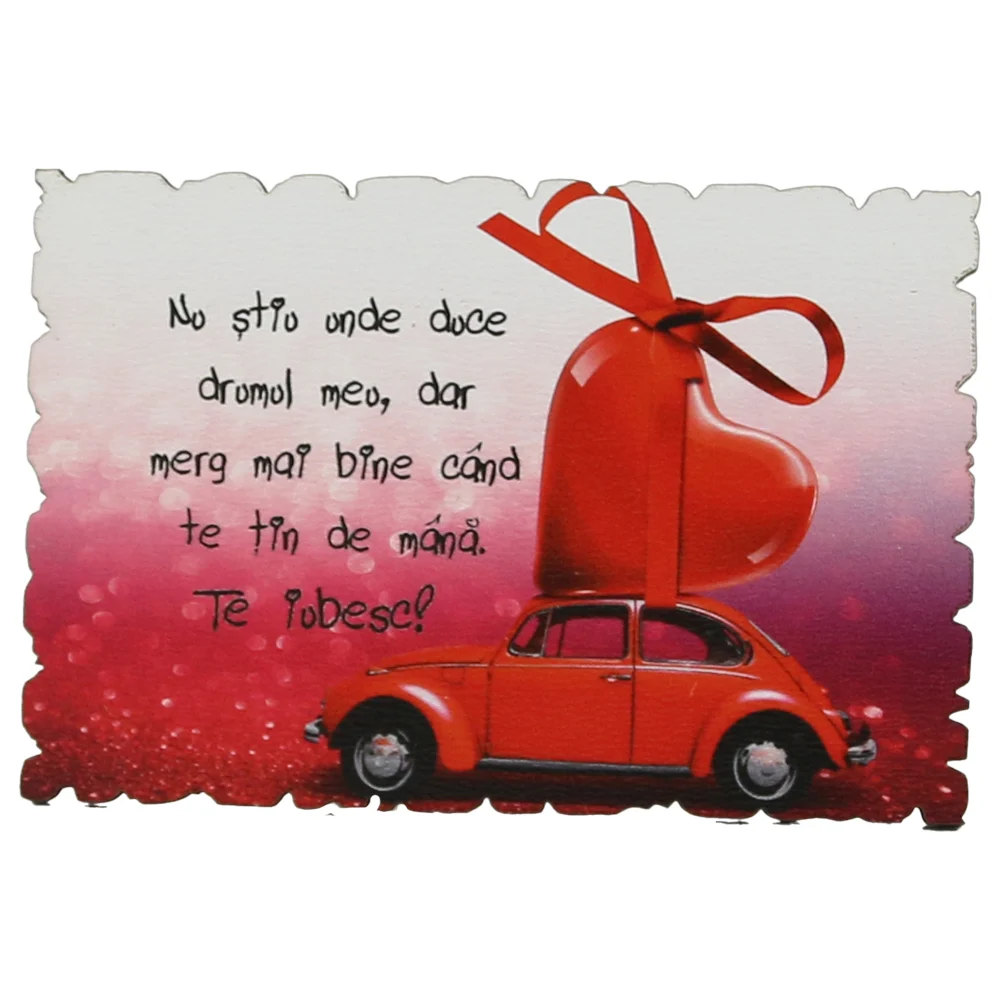 Magneți - Magnet frigider din lemn 9x6 cm „Nu stiu unde duce drumul meu…”