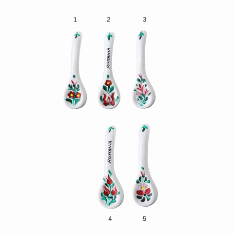 Magnet frigider lingurita ceramica pictat manual Romania 10 cm [1]