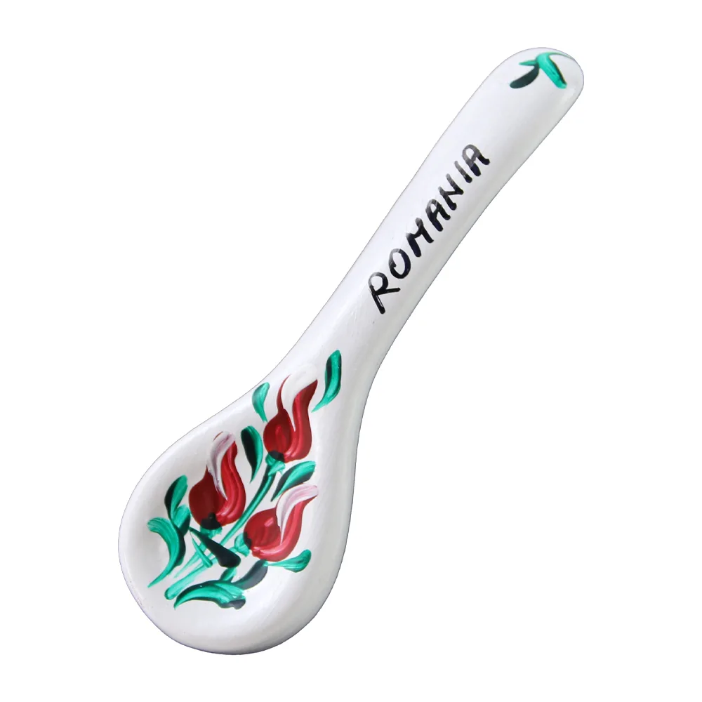 Magnet frigider lingurita ceramica pictat manual Romania 10 cm [3]