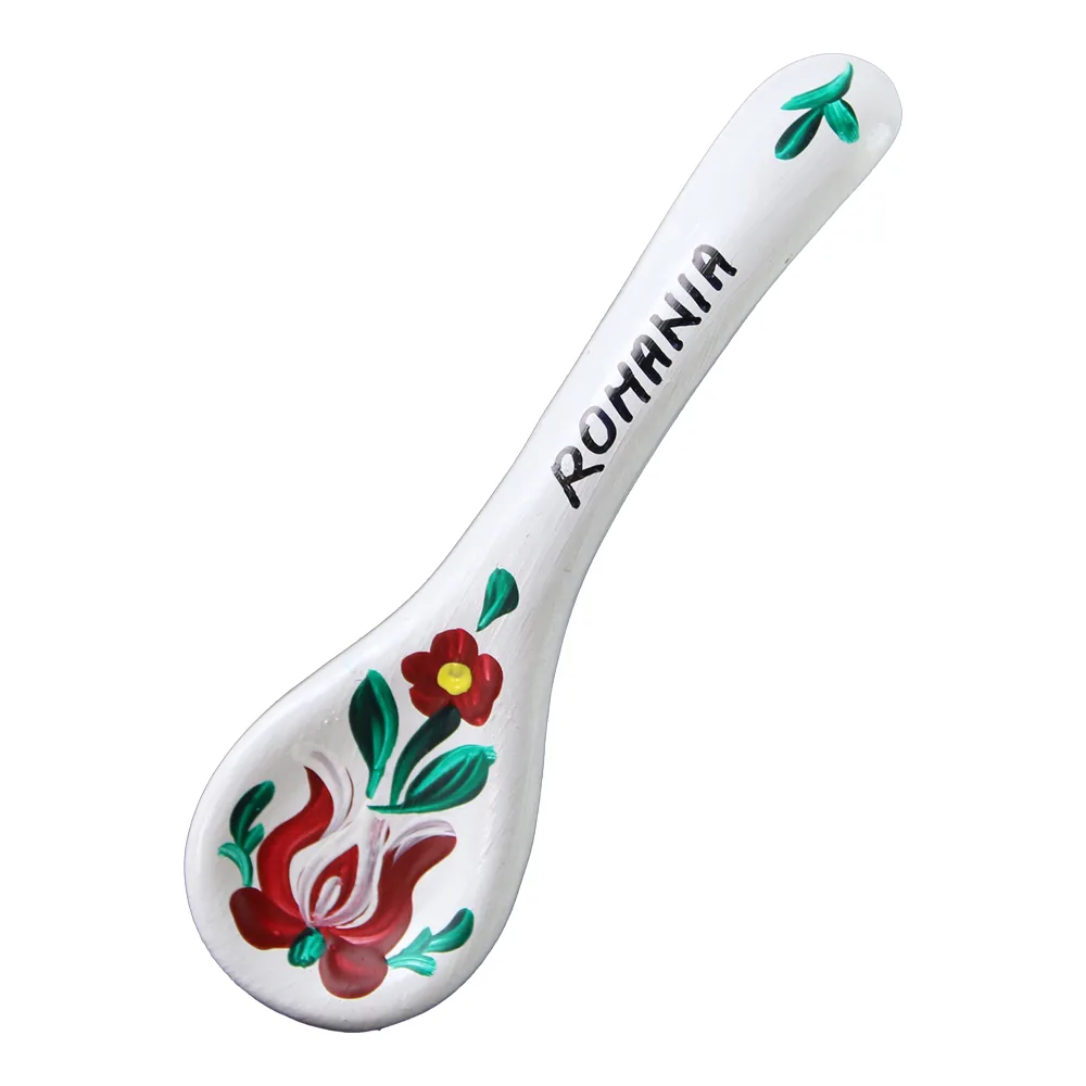 Magnet frigider lingurita ceramica pictat manual Romania 10 cm [5]