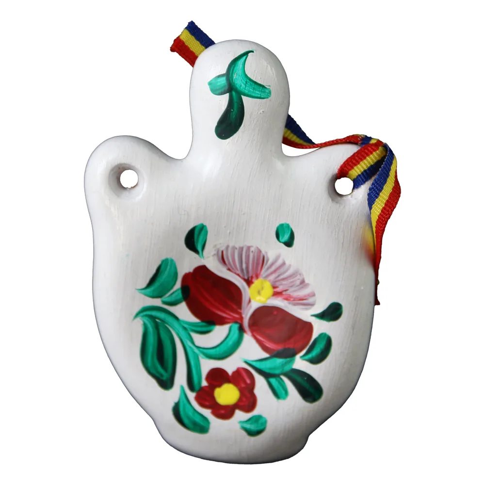 Magnet frigider plosca ceramica pictat manual Romania 6.5 cm [3]