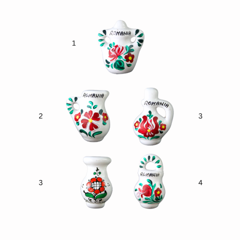 Magnet frigider ulcior ceramica pictat manual Romania 5 cm [1]