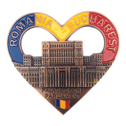 Magnet metalic forma inima 8x7 cm Palatul Parlamentului [1]