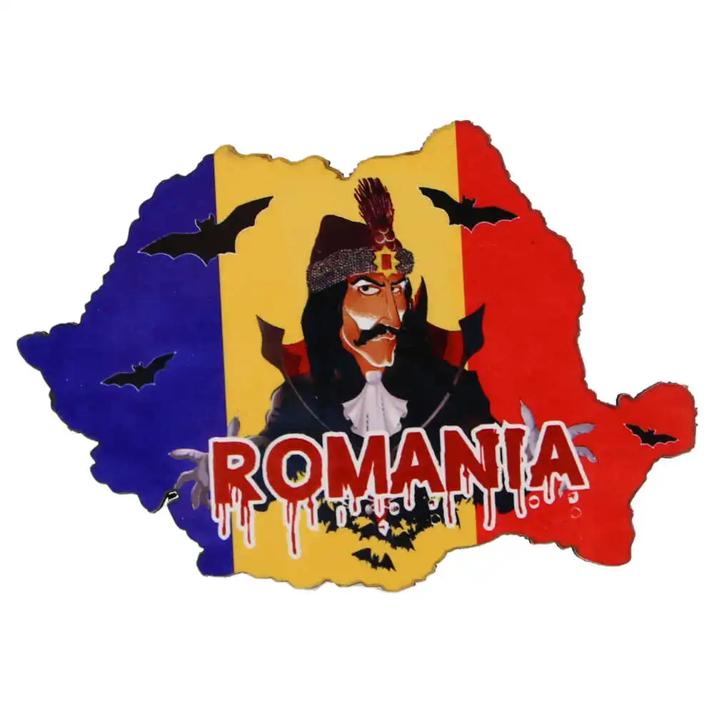 Casă și decorațiuni - Magnet de frigider Harta Romaniei din lemn 10x7 cm