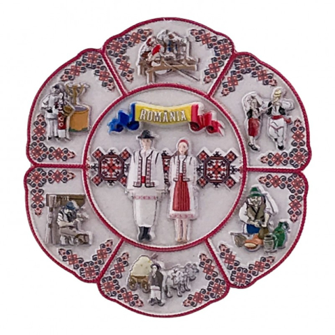Casă și decorațiuni - Magnet din rasina 7x7 cm mestesuguri traditionale Romania