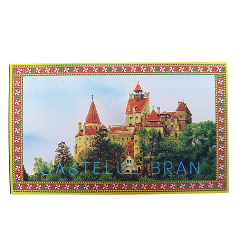 Magnet din plastic metalizat Castelul Bran 10x6 cm modele diferite [5]