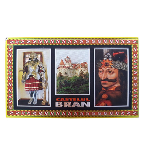 Magnet din plastic metalizat Castelul Bran 10x6 cm modele diferite [4]