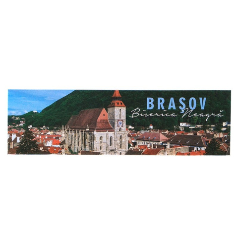 Souvenir România - Magnet hartie plastifiata Brasov 17x5 cm