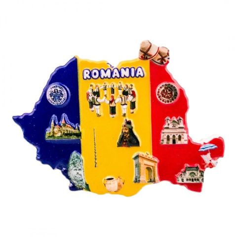 Casă și decorațiuni - Magnet din rasina 8x6 cm Romania