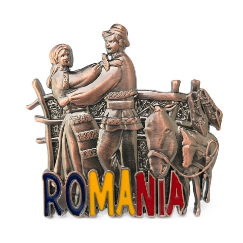 Magnet metalic 7x7 cm Romania [1]