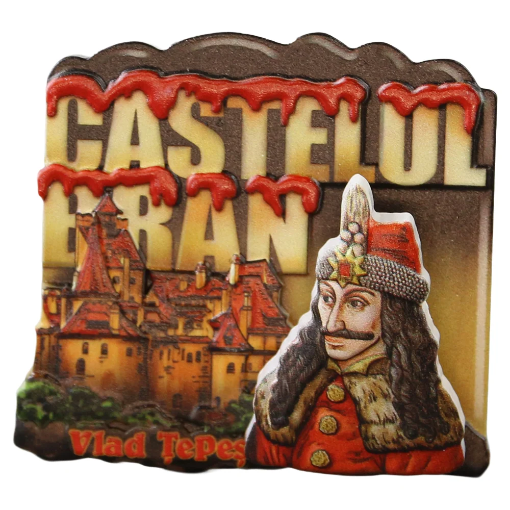 Noutăți Librăria Compas - Magnet de frigider din rasina Castelul Bran Vlad Tepes 7.5 x 7 cm