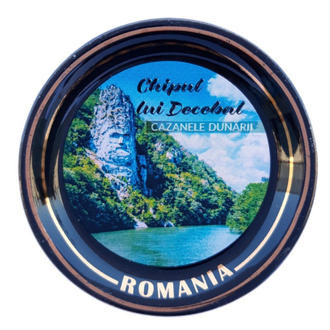 Magnet farfurie din ceramica neagra Cazanele Dunarii 6 cm [3]