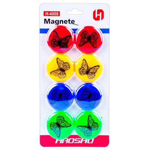 Accesorii table și flipchart - Magneti fluturas 8/set multicolor