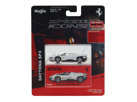 Mașinuțe de jucărie - MAISTO MASINUTA METALICA SPEED ICONS FERRARI DAYTONA SP3 SCARA 1 LA 64