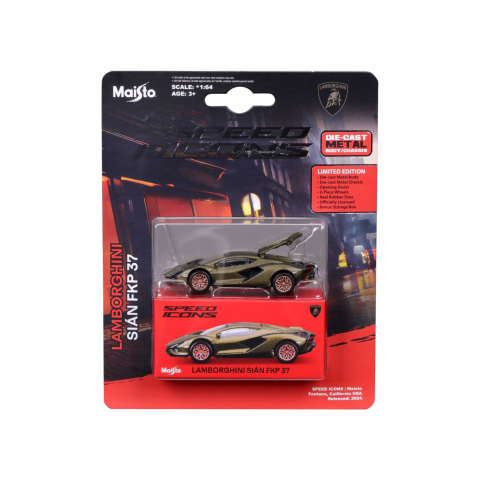 Mașinuțe de jucărie - MAISTO MASINUTA METALICA SPEED ICONS LAMBORGHINI SIAN FKP 37 VERDE SCARA 1 LA 64