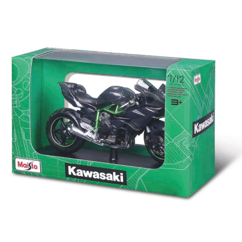 Mașinuțe de jucărie - MAISTO MOTOCICLETA METALICA CU STAND KAWASAKI NINJA H2 R SCARA 1 LA 12