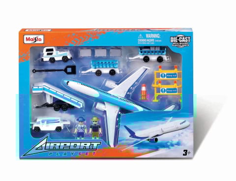 Vehicule de jucărie - MAISTO SET AEROPORT AVION ALB