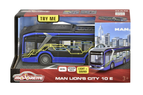 Mașinuțe de jucărie - MAJORETTE AUTOBUZ ELECTRIC MAN LION S CITY 10E 22CM