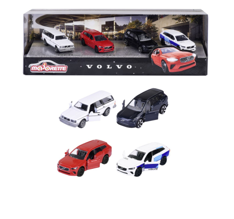 Mașinuțe de jucărie - Set 4 masini - Majorette Premium - Volvo V90