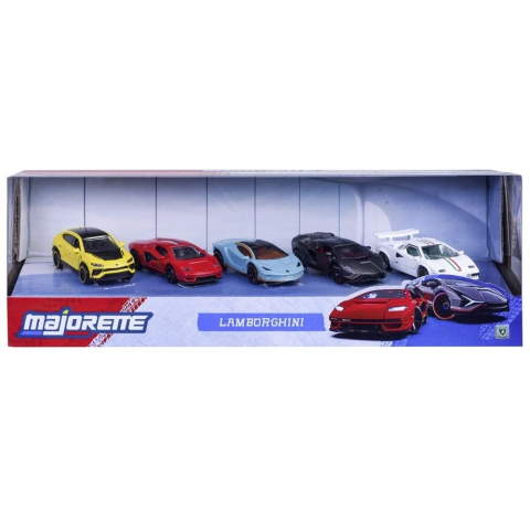 Mașinuțe de jucărie - MAJORETTE SET 5 MASINUTE METALICE LAMBORGHINI SCARA 1 LA 64