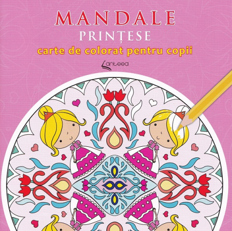Cărți pentru copii - Mandale cu printese. Carte de colorat pentru copii