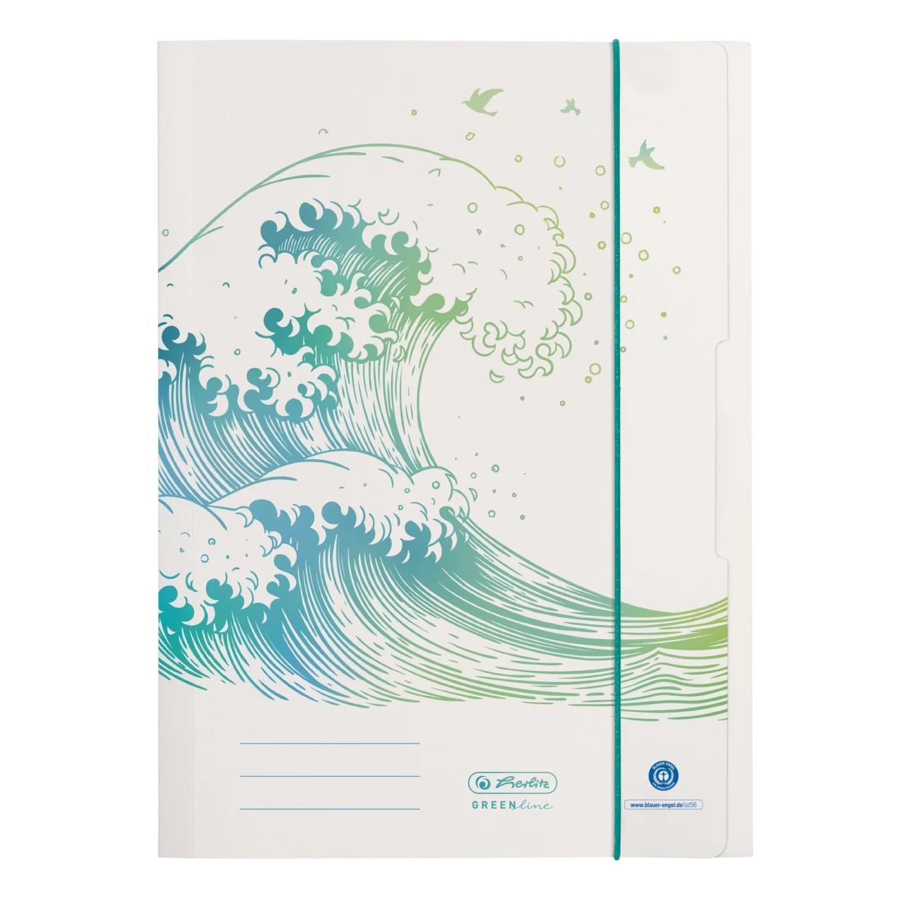 Mape și serviete - Mapa A4 carton Greenline Wave Herlitz