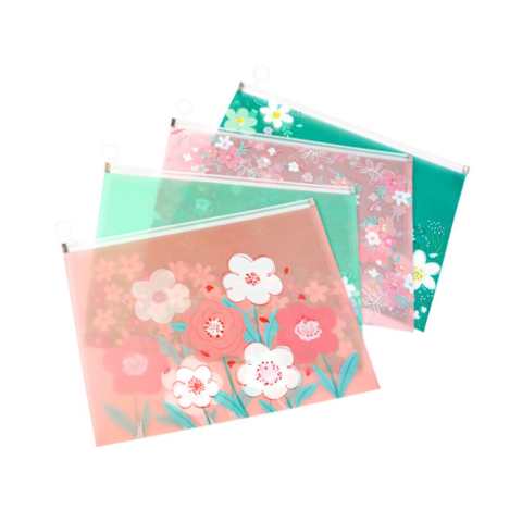 Mape și serviete - Mapa A4 inchidere zip model floral Offishop