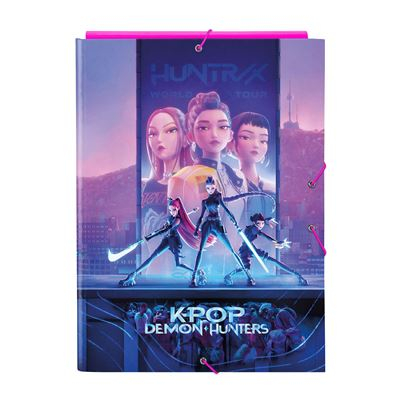 Mape și serviete - Mapa carton K-Pop Demon Hunters Stationery A4 cu elastic 26x33.5x2.5 cm