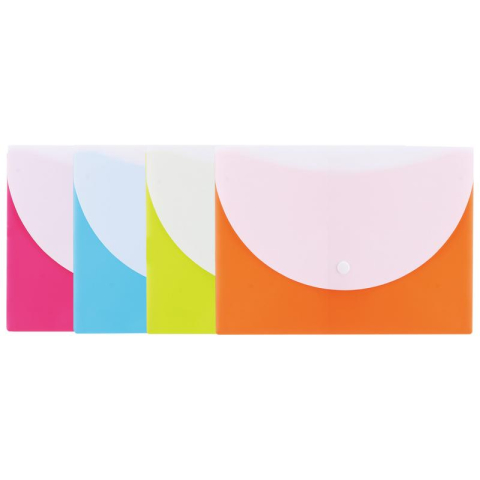 Mape și serviete - Mapa plastic cu buton A5 diverse culori neon Deli