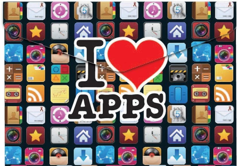 Birotică și accesorii birou - Mapa plastic cu capse A5 I love Apps