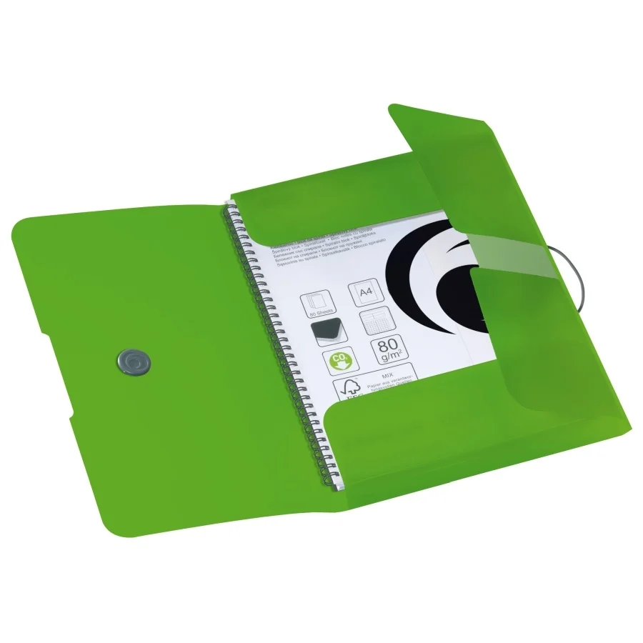 Mapa PP A4 30mm EOTG inchidere buton Herlitz verde [1]