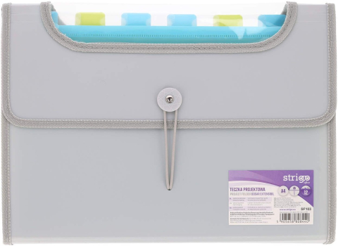 Birotică și accesorii birou - Mapa Strigo plastic extensibil A4 12 compartimente gri