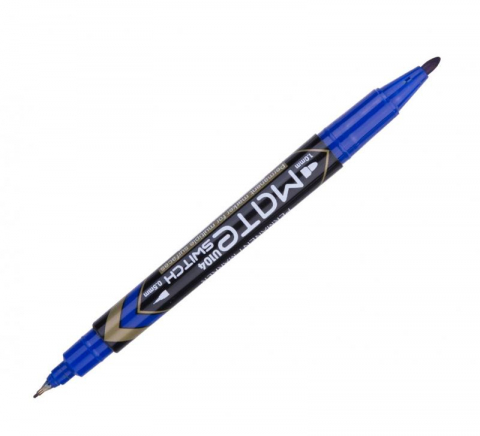 Marker permanent Deli CD 2 capete albastru 0.5-1 mm [2]