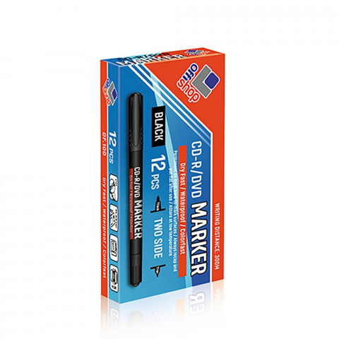Marker CD/DVD 2 capete negru 0.5-1 mm Offishop [2]