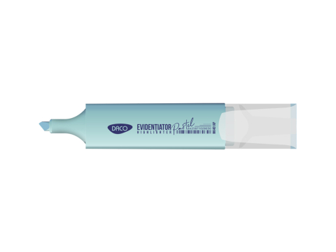 Rechizite școlare - Marker evidentiator albastru pastel DACO varf tesit 1-5 mm