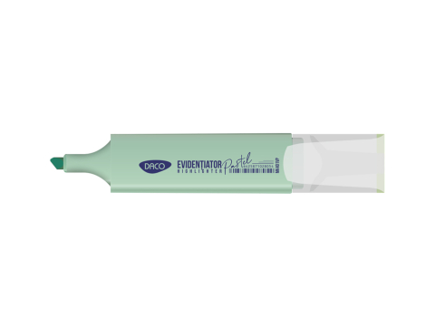 Rechizite școlare - Marker evidentiator verde pastel varf tesit 1-5 mm Daco