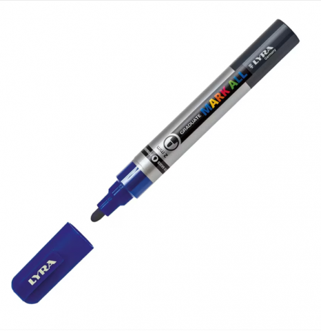 Rechizite școlare - Marker permanent albastru inchis 2.0mm Lyra Graduate Mark All