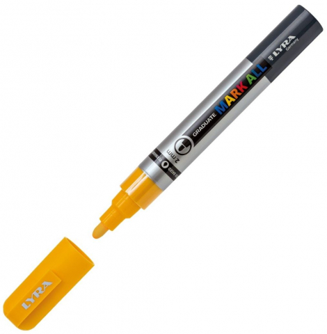 Rechizite școlare - Marker acrilic galben 2.0mm Lyra Graduate Mark All