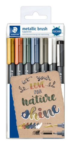 Markere - Marker metalic cu pensula 7 culori /set Staedtler