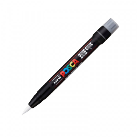 Noutăți Librăria Compas - Marker pensula Uni Posca brush pcf-350 alb 1.0-10.0mm