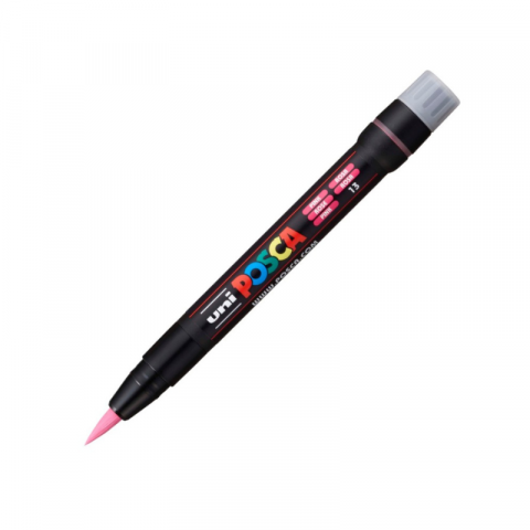 Noutăți Librăria Compas - Marker pensula Uni Posca brush pcf-350 roz