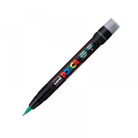 Noutăți Librăria Compas - Marker pensula Uni Posca brush pcf-350 verde