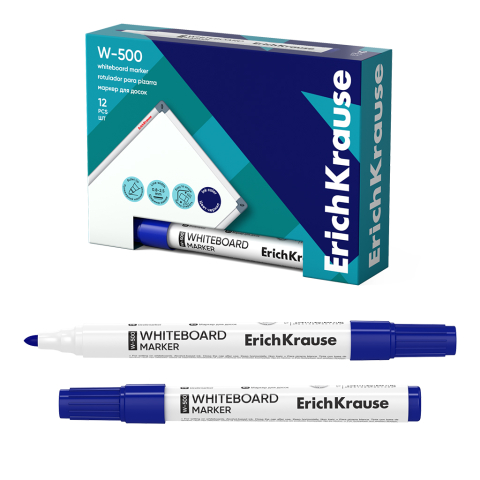 Rechizite școlare - Marker pentru tabla alba ErichKrause W-500 albastru