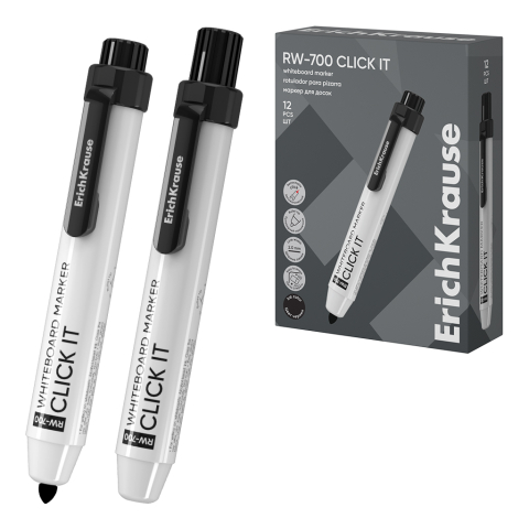 Markere - Marker pentru tabla alba retractabil Click-It RW-700 Negru ErichKrause