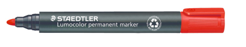 Markere - Marker permanent varf rotund 2 mm rosu Staedtler