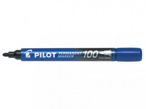Birotică și accesorii birou - Marker permanent albastru varf rotund 3mm Pilot 100
