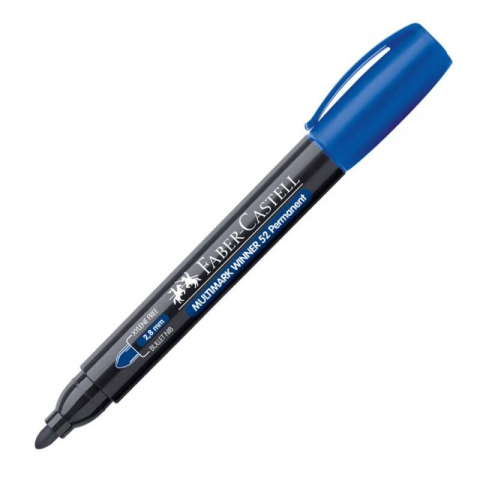 Scriere și corectare - Marker permanent albastru varf rotund Multimark Winner 52 Faber-Castell