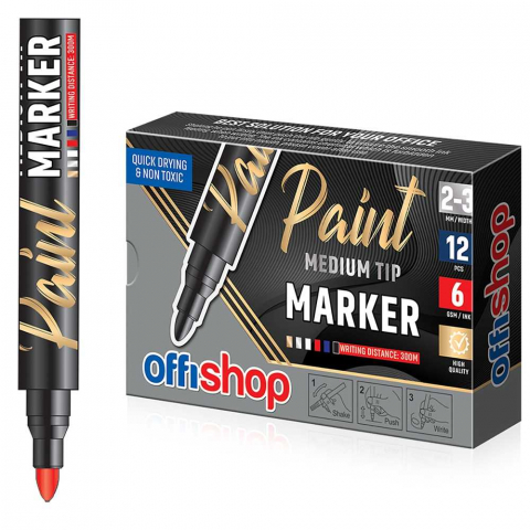 Marker permanent cu vopsea rosu 2-3mm Offishop [1]