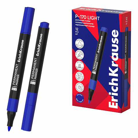 Noutăți Librăria Compas - Marker permanent ErichKrause P-170 Light varf tip glont 2.5 mm culoare albastru