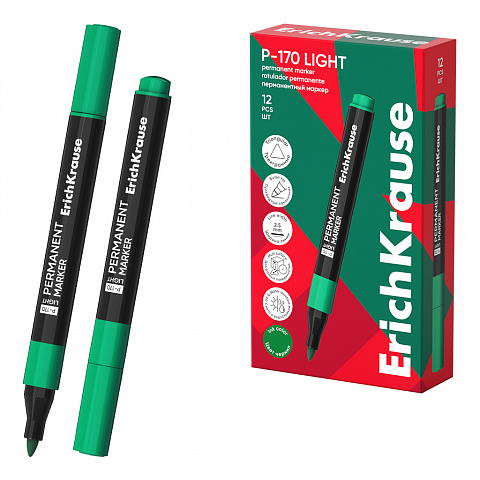 Noutăți Librăria Compas - Marker permanent ErichKrause P-170 Light varf tip glont 2.5 mm culoare verde